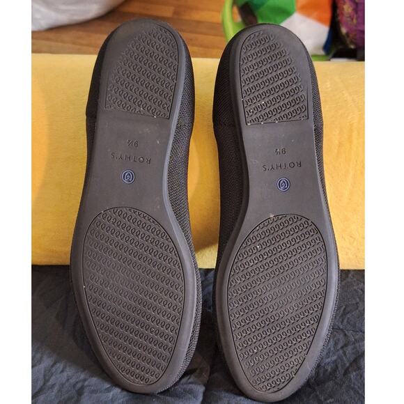 Rothy's Round Toe Flats Women's 9.5 Black Sustainable Recycled Preppy Comfy - Picture 6 of 9